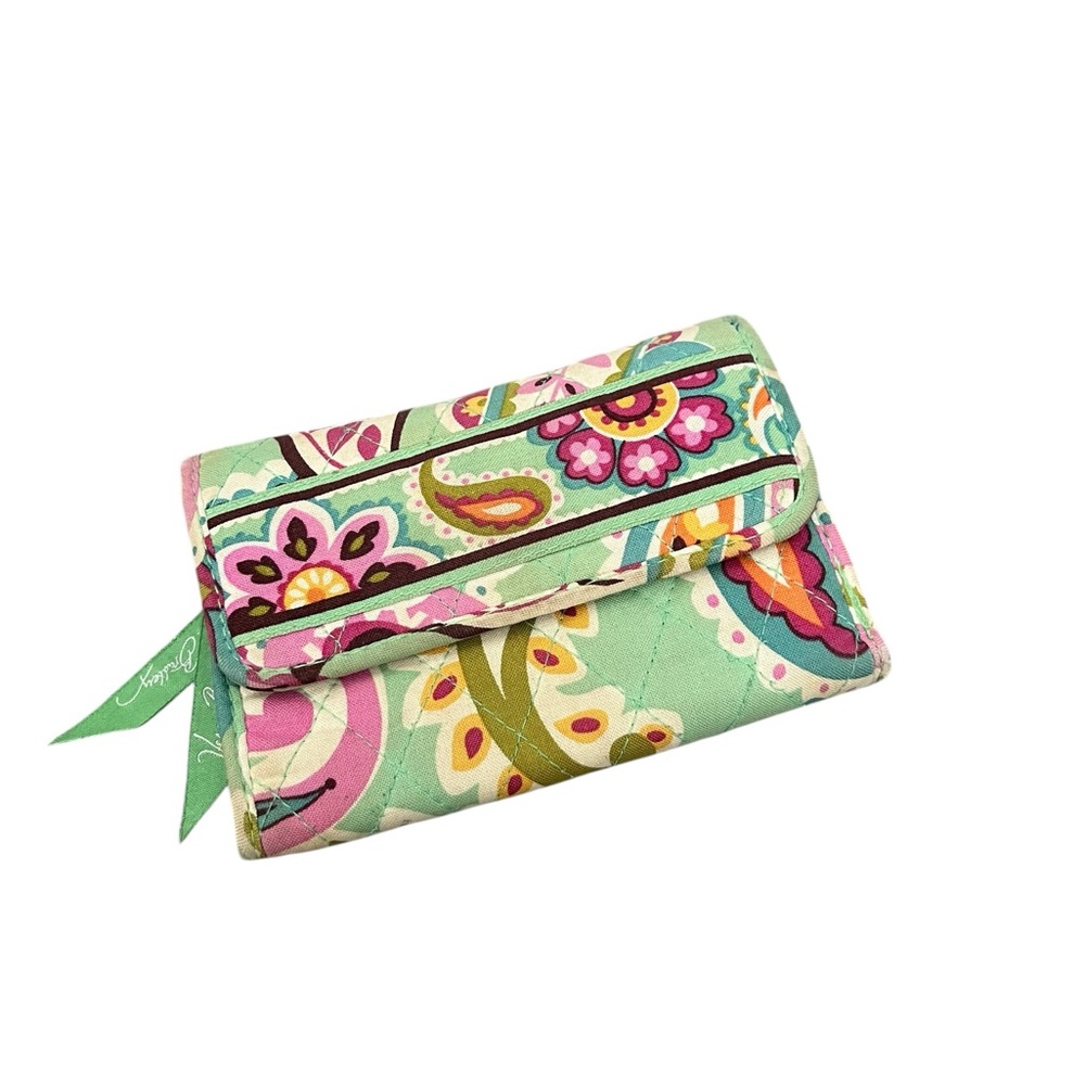 Vera Bradley Floral Wallet - Green and Pink